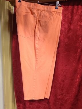Isaac Mizrahi Coral Orange Cropped Jeans